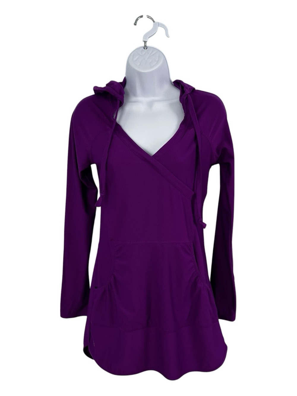 Athleta Size XS Fuscia Purple Wick-It-Wader Cover Up Tunic Long sleeve Hoodie